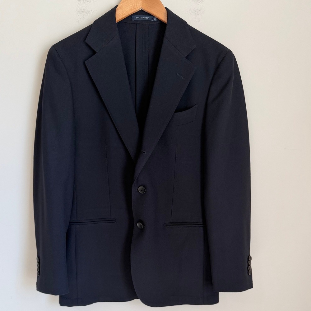 Suitsupply Havana Jetted Blazer Men 38 Slim Navy Blue Wool Lanificio Rogna 2024